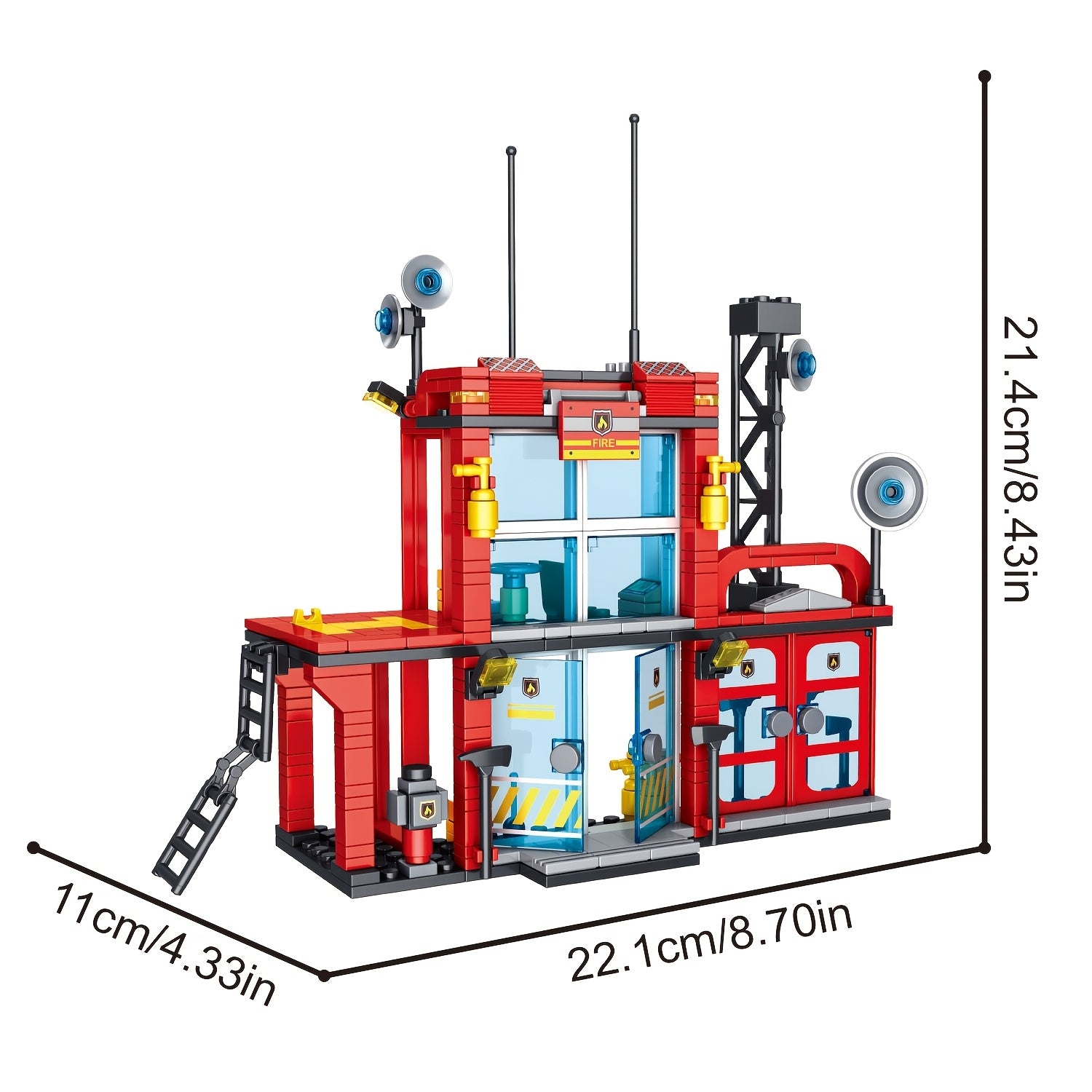 543pcs City Fire Station Building Blocks Set - Great Gift for Kids