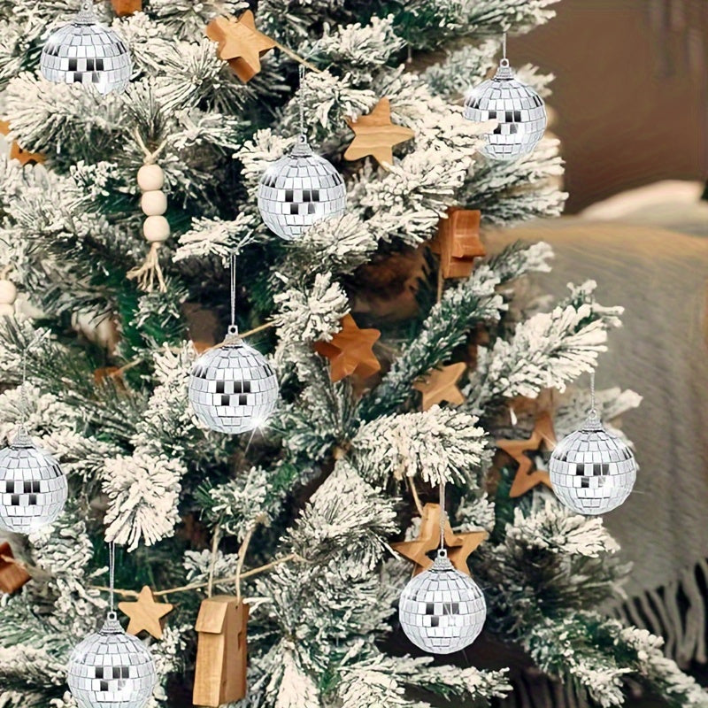 6pcs Glass Mirror Reflective Ball Christmas Tree Hanging Ornaments