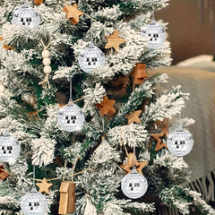 6pcs Glass Mirror Reflective Ball Christmas Tree Hanging Ornaments