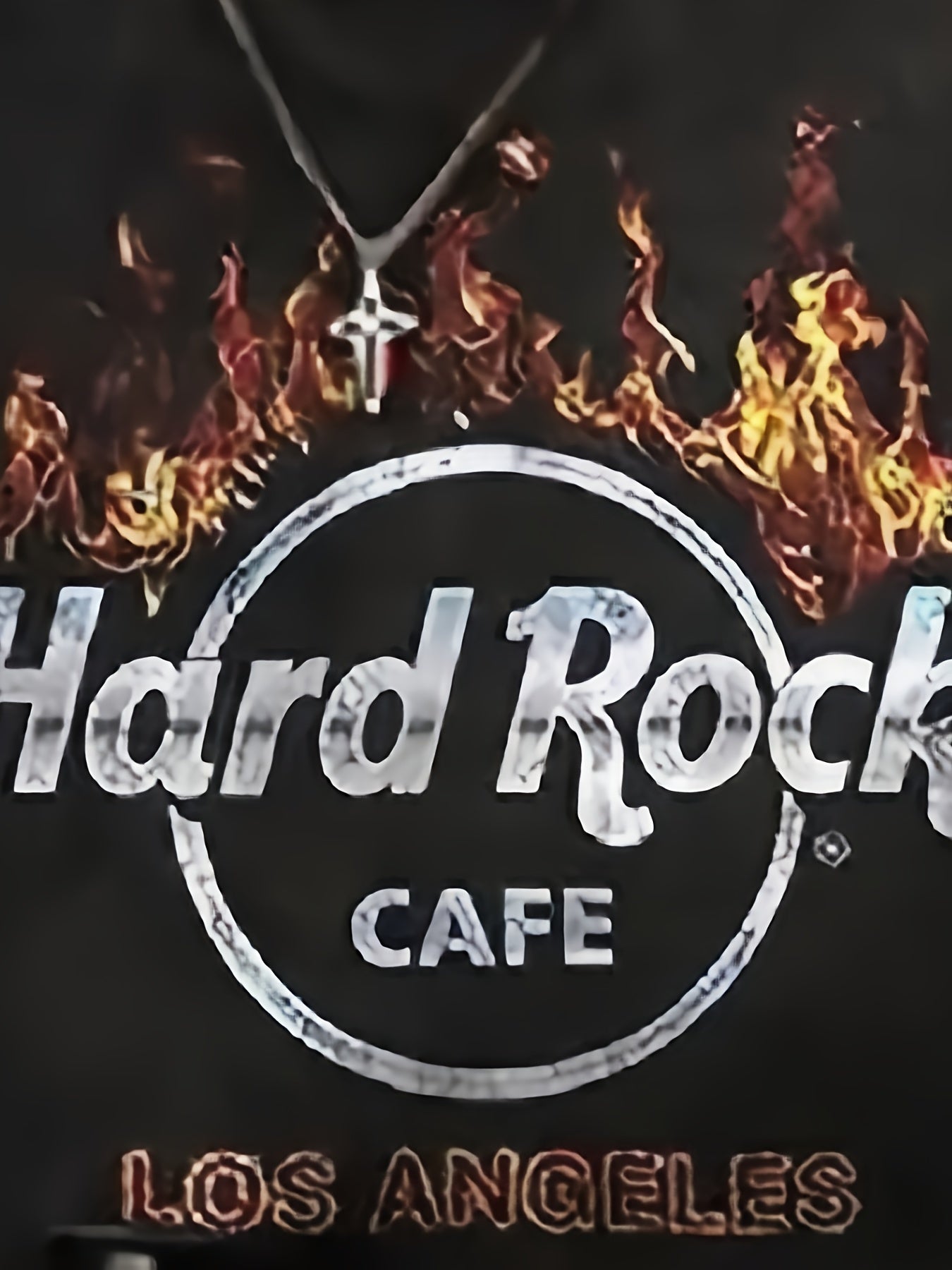 Hard Rock Cafe Pattern Print Men's Short Sleeve Tee