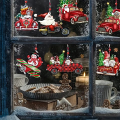 24pcs Christmas Dwarf Wooden Hanging Ornaments Tree Decoration Santa Claus Doll