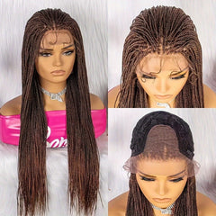 Thin Twist Braided Wigs Knotless Synthetic Hair Lace Front Wigs