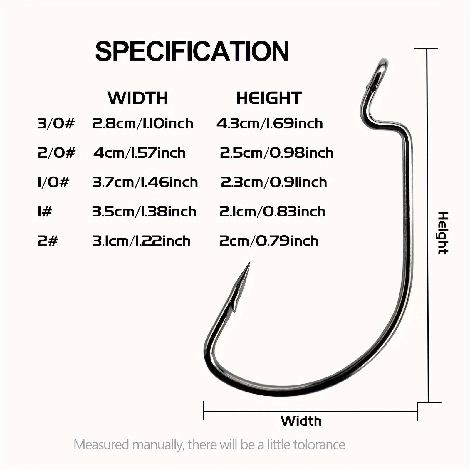 50pcs Fishing Hooks Set Sharp High Carbon Steel Hook for Freshwater & Saltwater
