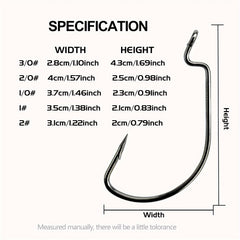 50pcs Fishing Hooks Set Sharp High Carbon Steel Hook for Freshwater & Saltwater