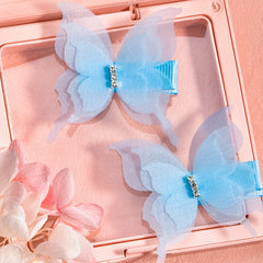 2pcs Chiffon Butterfly Hair Clips - Perfect Holiday Party Gift