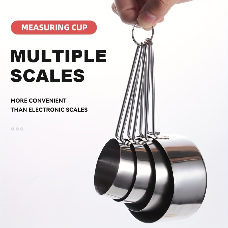 8pcs Measuring Cups/Spoons Set Stainless Steel Handle Cup Graduated Spoon
