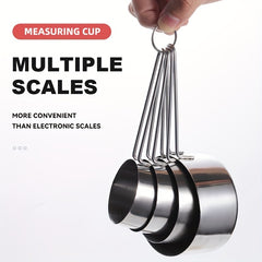 8pcs Measuring Cups/Spoons Set Stainless Steel Handle Cup Graduated Spoon