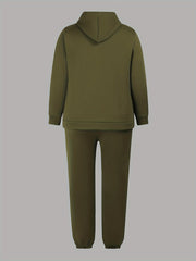 Casual Outfits 2 Piece Set Solid Zipper Hoodie & Pants