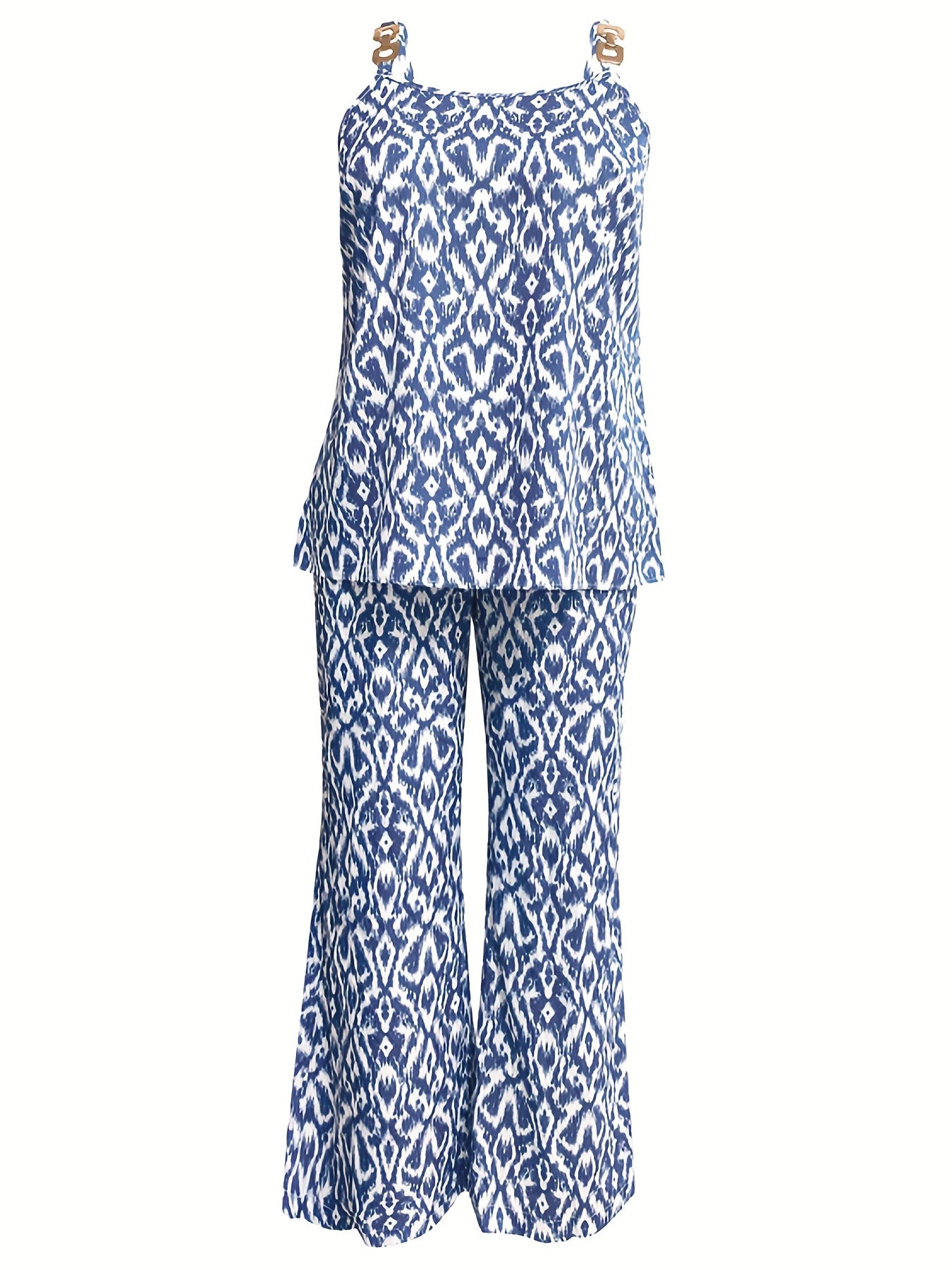 Paisley Print Tank Top & Pants Boho Outfit Set