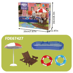 1:12 Dollhouse Classroom Pool Playground Accessories Lighting F