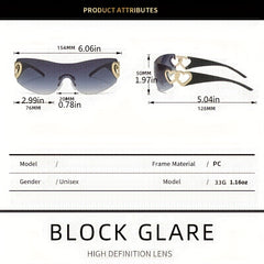 Heart Sunglasses Women Oversized Wrap Around Frame One Piece Lens