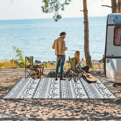 Large Bohemian Reversible Mats Non-slip Plastic Straw Rug Outdoor Area Rug