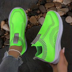 Women's Breathable Knit Sneakers Slip On Shoes Lightweight Low Top Walking Shoes