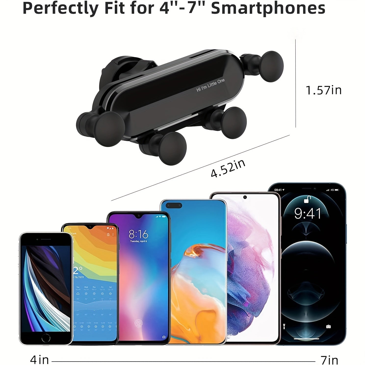 Car Air Vent Phone Holder Upgraded Metal Clip Hands Universal Cradle Mount