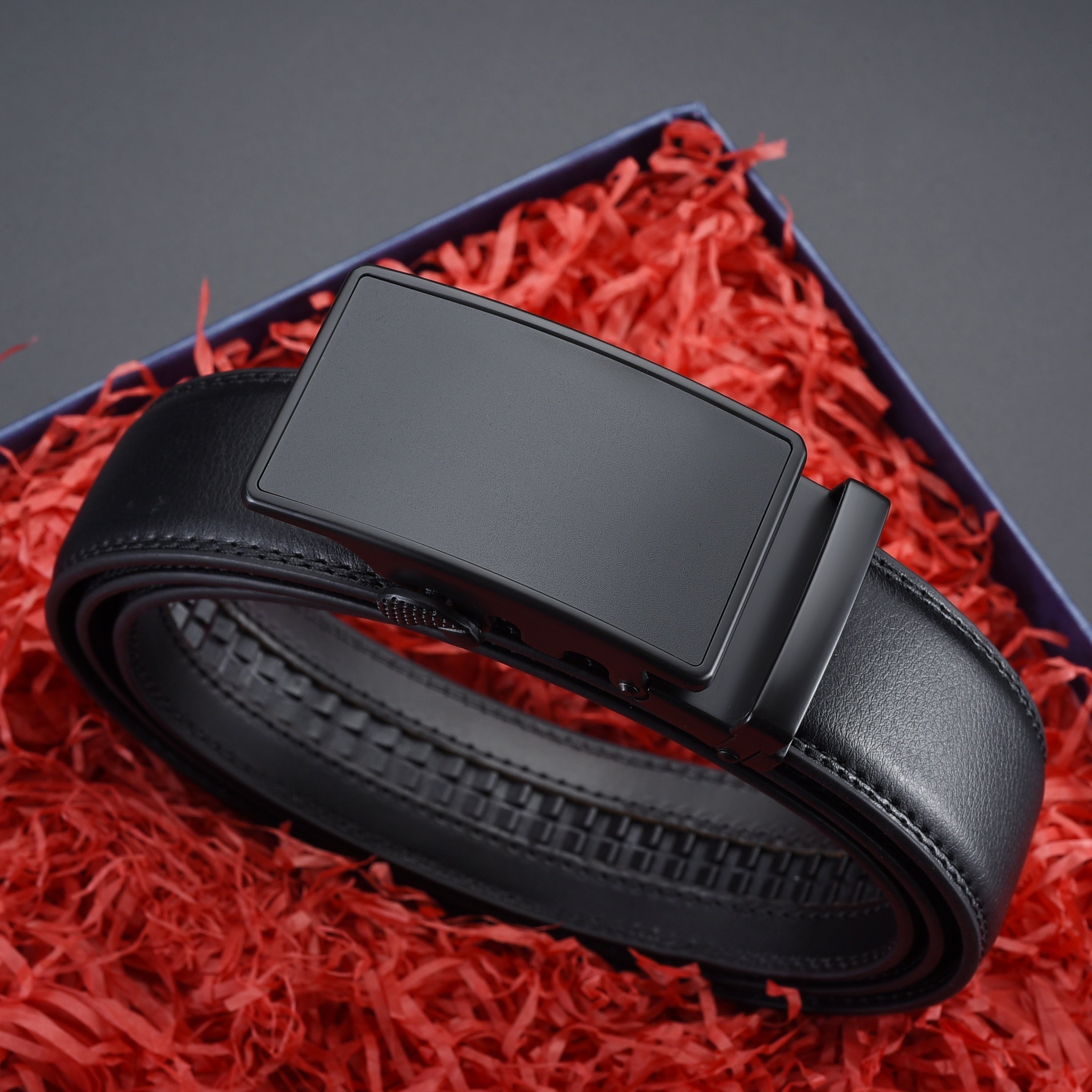 Men's Leather Business Belt Automatic Buckle Top Layer Belt