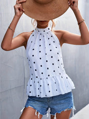 Polka Dot Halter Neck Top for Women