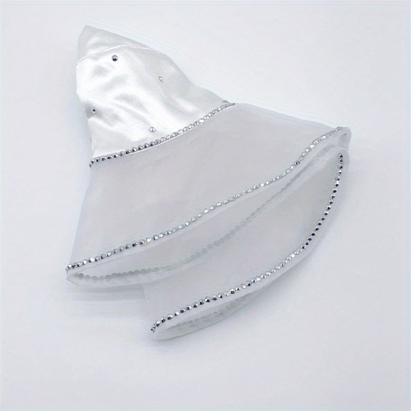Mesh Breathable Bucket Hat Rhinestone Decor Lightweight Sunshade
