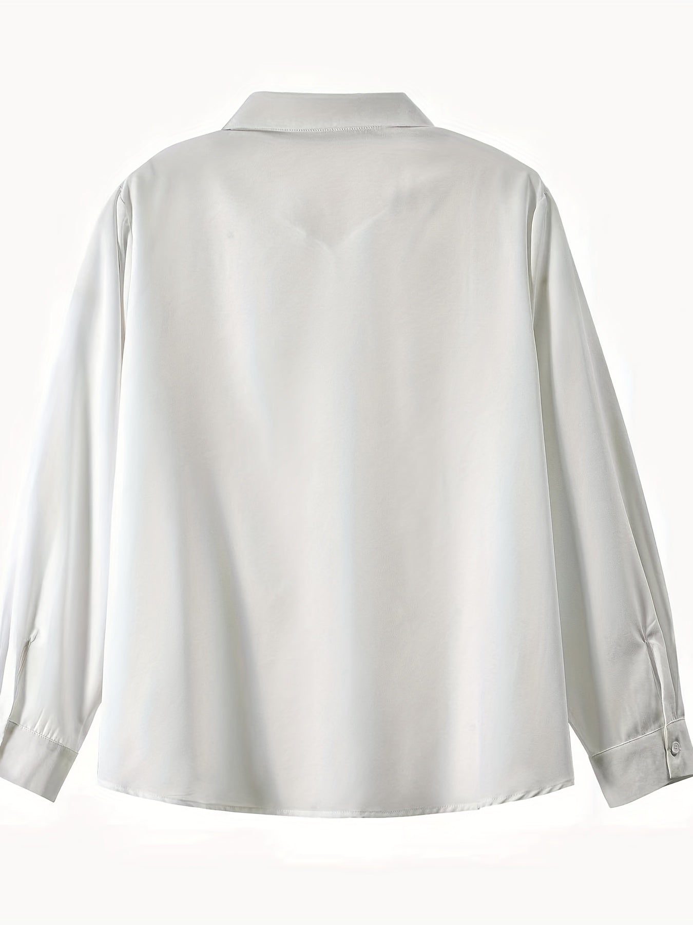 Basic T shirt Women's Plus Plain Button Up Long Sleeve