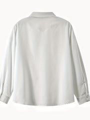 Basic T shirt Women's Plus Plain Button Up Long Sleeve