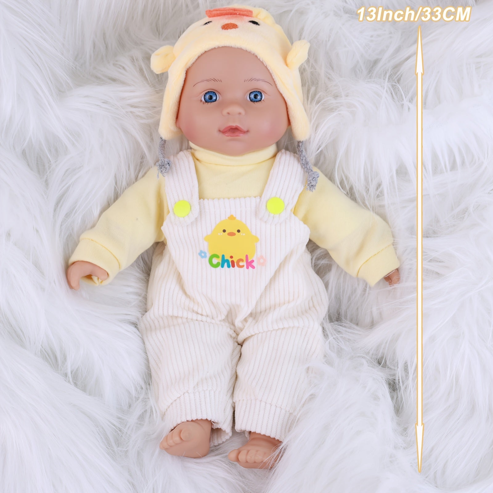 Realistic Chick Style Reborn Baby Doll with Soft Body & Clothes Set