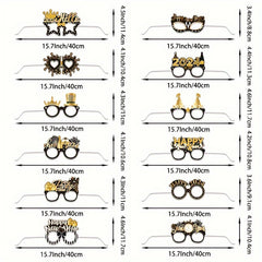 12 Pieces Year Decorative Glasses Party Supplies Photo Props