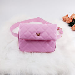 Casual Quilted Square Waist Bag For Girls