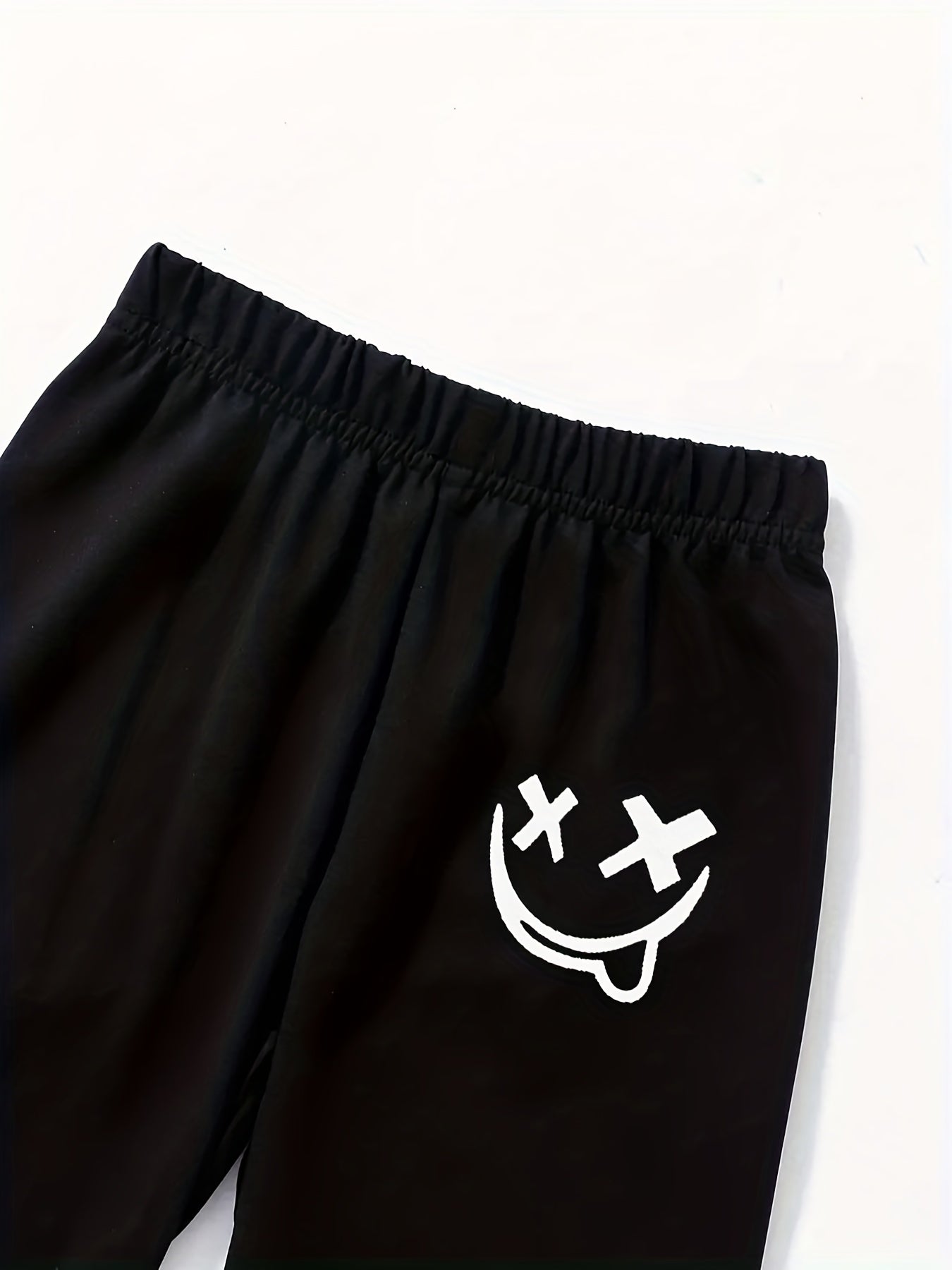3pcs Boys Active Sweatpants Smiling Print Kids Clothing