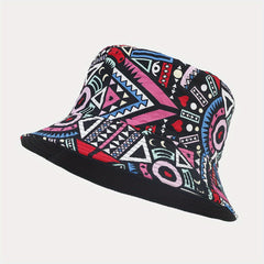 Boho Foldable Versatile Sunshade Bucket Hat With Printing