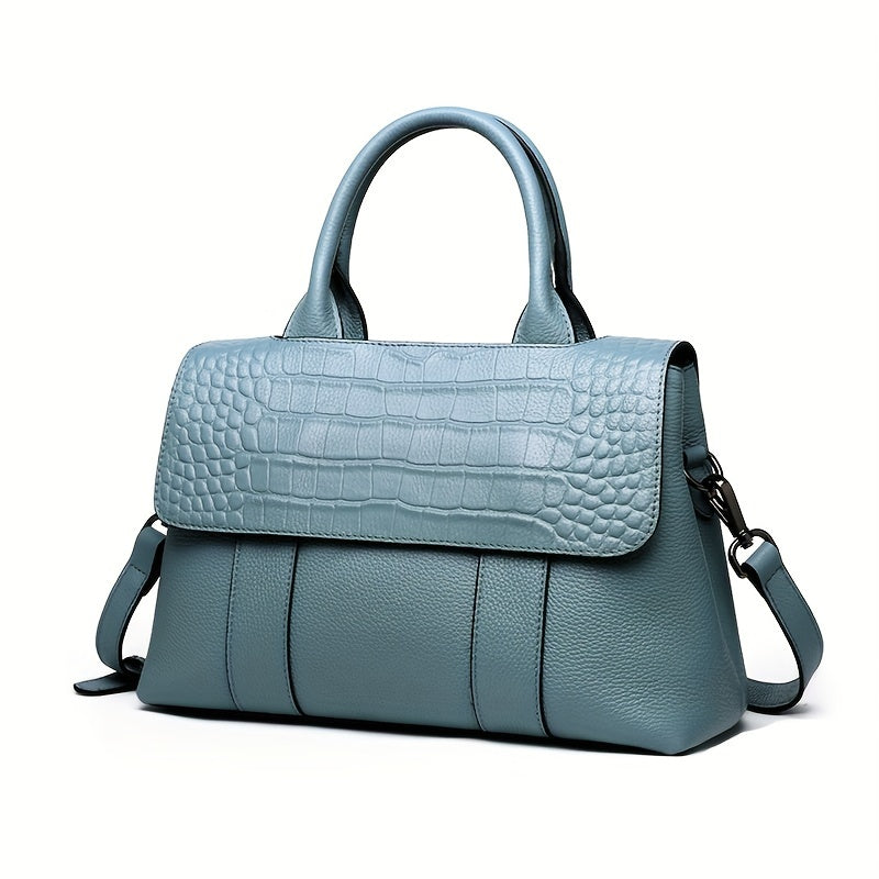 Leather Crossbody Handbag Magnetic Closure Removable Strap Purse