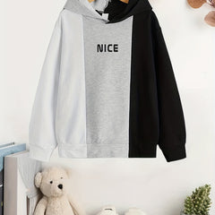 Boy's Cotton Hoodie NICE Print Long Sleeve Top Hooded Pullover