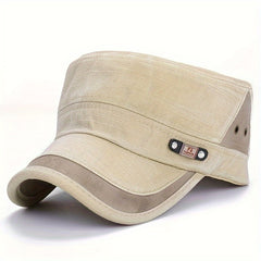 Men's Distressed Vintage Military Flat Top Sun Hat