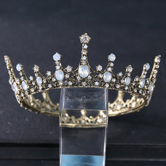Bronze Baroque Queen Crown Vintage Princess Tiara Crystal Wedding