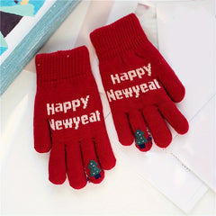 Thick Warm Windproof Knitted Gloves Cycling Riding Student Girls