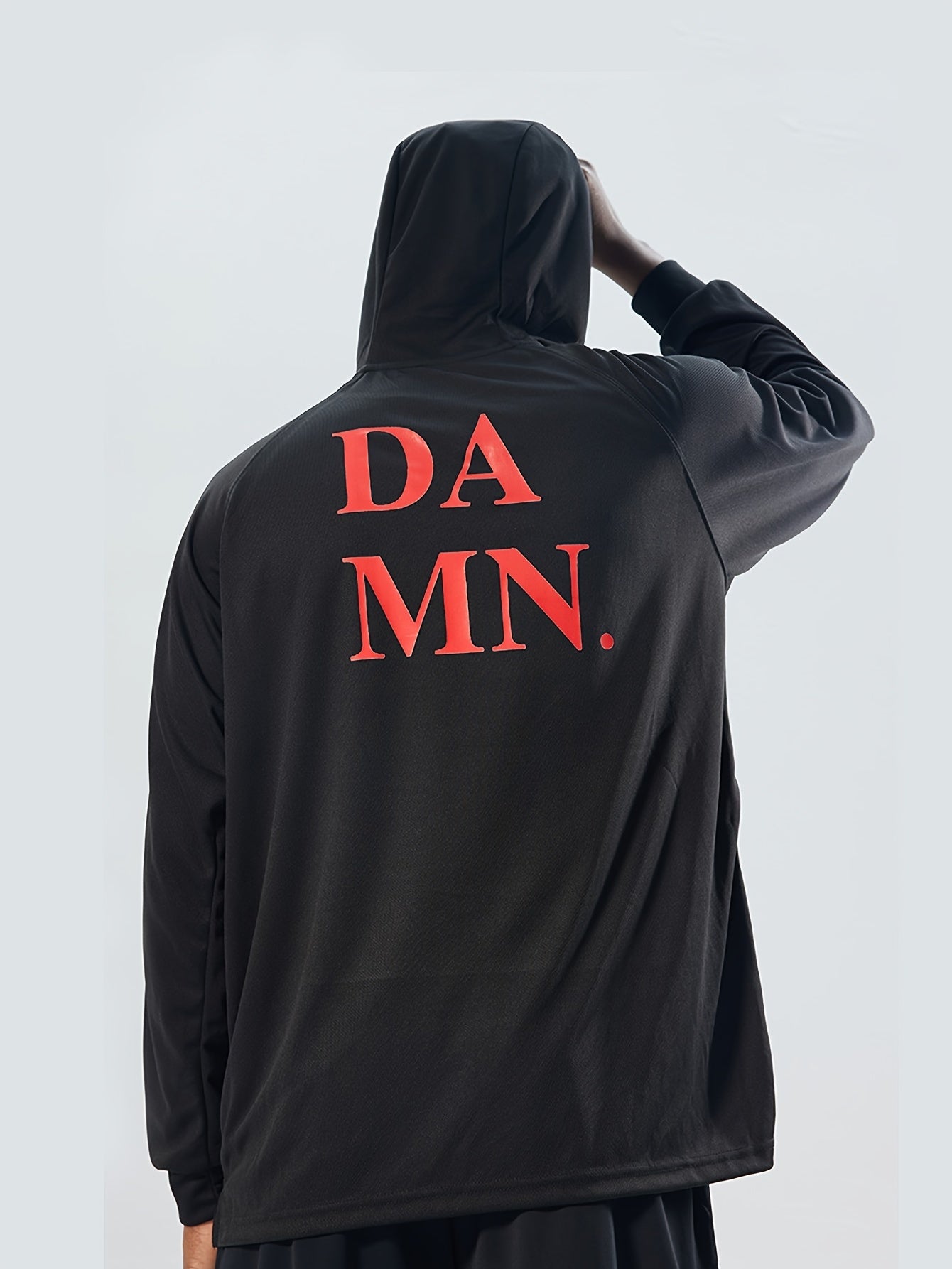 Men's Letter Print Long Sleeve Fitness Hoodie for Spring and Summer
