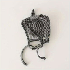 Striped Baby Ear Protection Hat Spring Autumn Cap