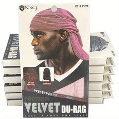 Velvet Durag For Waves Long Tie Waves Cap Men Durag Soft Smooth Breathable