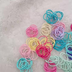 100pcs Girls Hair Tie Stretch Rubber Bands Hair Rope Accessories