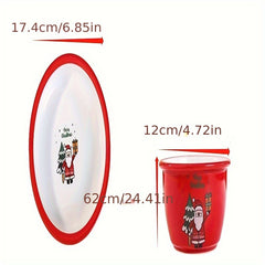 Santa Claus Ceramic Tableware Set 4 Bowls 1 Plate Great Christmas Gift