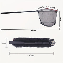 1pc Fishing Net Retractable Pole Handle Foldable Nylon Fishing Mesh Tackle