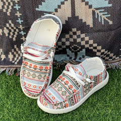 Ethnic Floral Pattern Flat Sports Outdoor Sneakers for Women