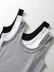 3 Pack Ribbed Crew Neck Tank Top Sleeveless Summer Women's Clothing