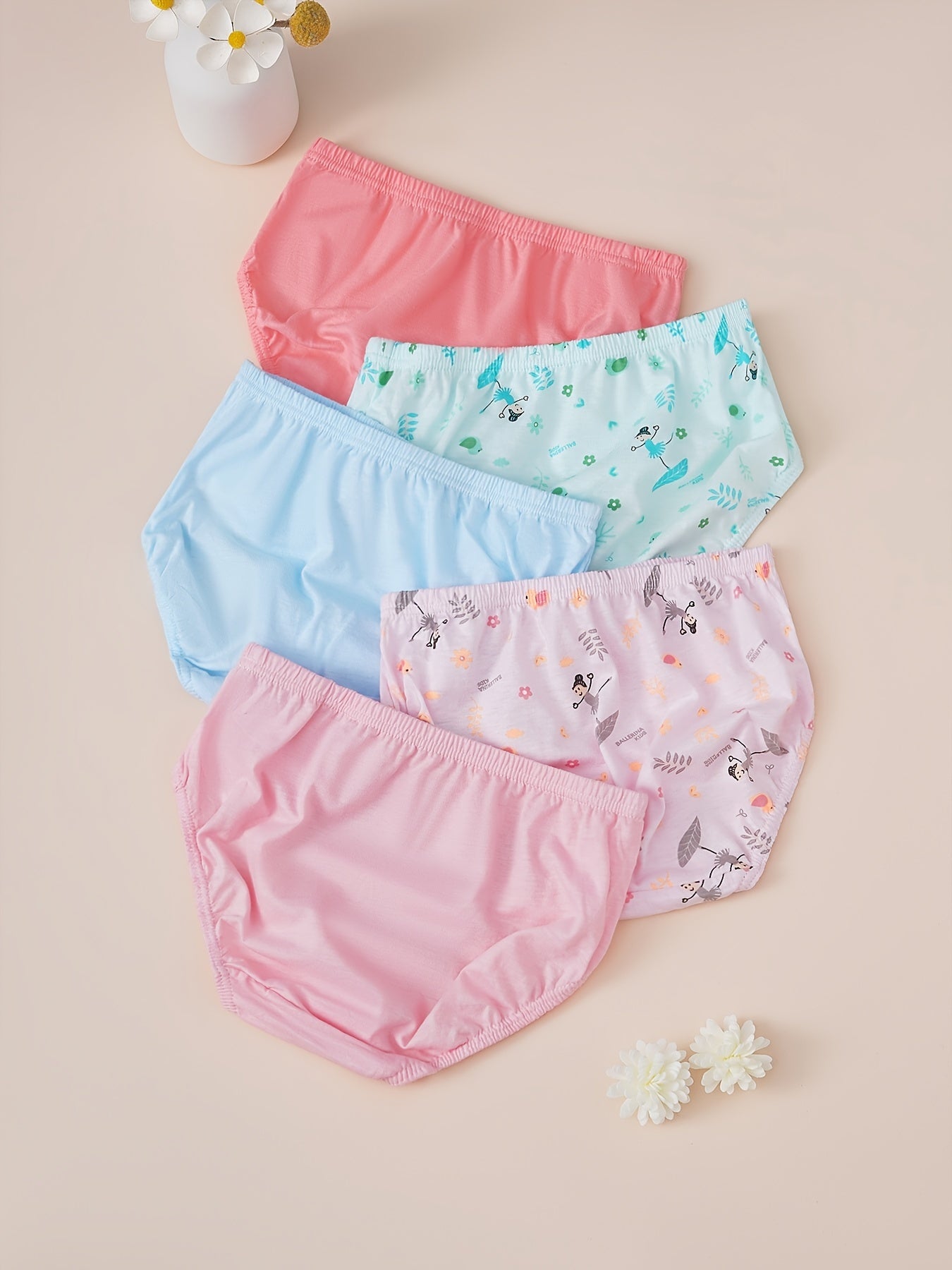 5pcs Girls Princess Cotton Brief Underwears