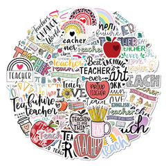 50pcs Creative Text Waterproof Doodle Stickers for Teachers