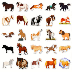 50pcs Pony Cartoon Animal Stickers DIY Sticker Pack