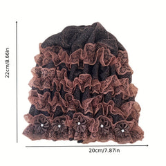 Satin Flower Lace Beanie Turban Cap Lightweight Bonnet Chemo Ca