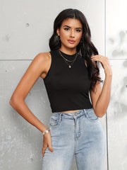Y2K Solid Crop Tank Top Sleeveless Summer Women's Clothing