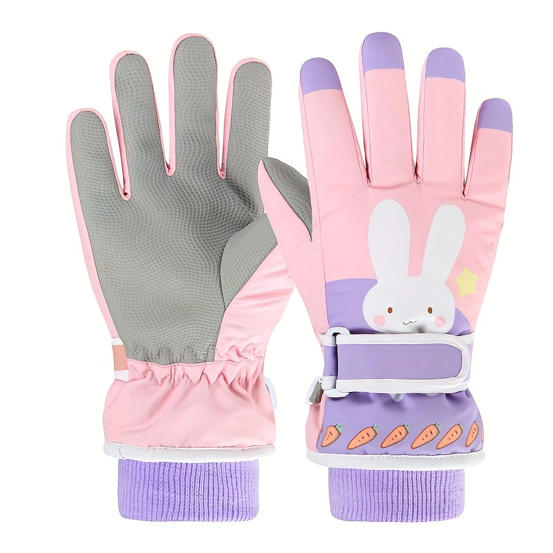 Kids Skiing Gloves Waterproof Windproof Warm Gloves