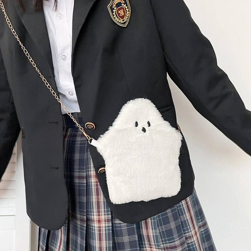 Fluffy Cartoon Plush Girl's Crossbody Bag Faux Fur Satchel Handbag