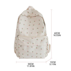 28GD Medium Nylon Women Backpacks Floral Print Bookbag for Teen Girls