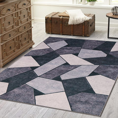 Grey Boho Tribal Area Rug Vintage Distressed Small Entrance Rug